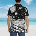 thumbnail image 6 of Daiia Cosmic Landscape Celestial Art Hawaiian Shirt for Men Gentle Cotton Regular Short Sleeve Casual-Small, 6 of 9