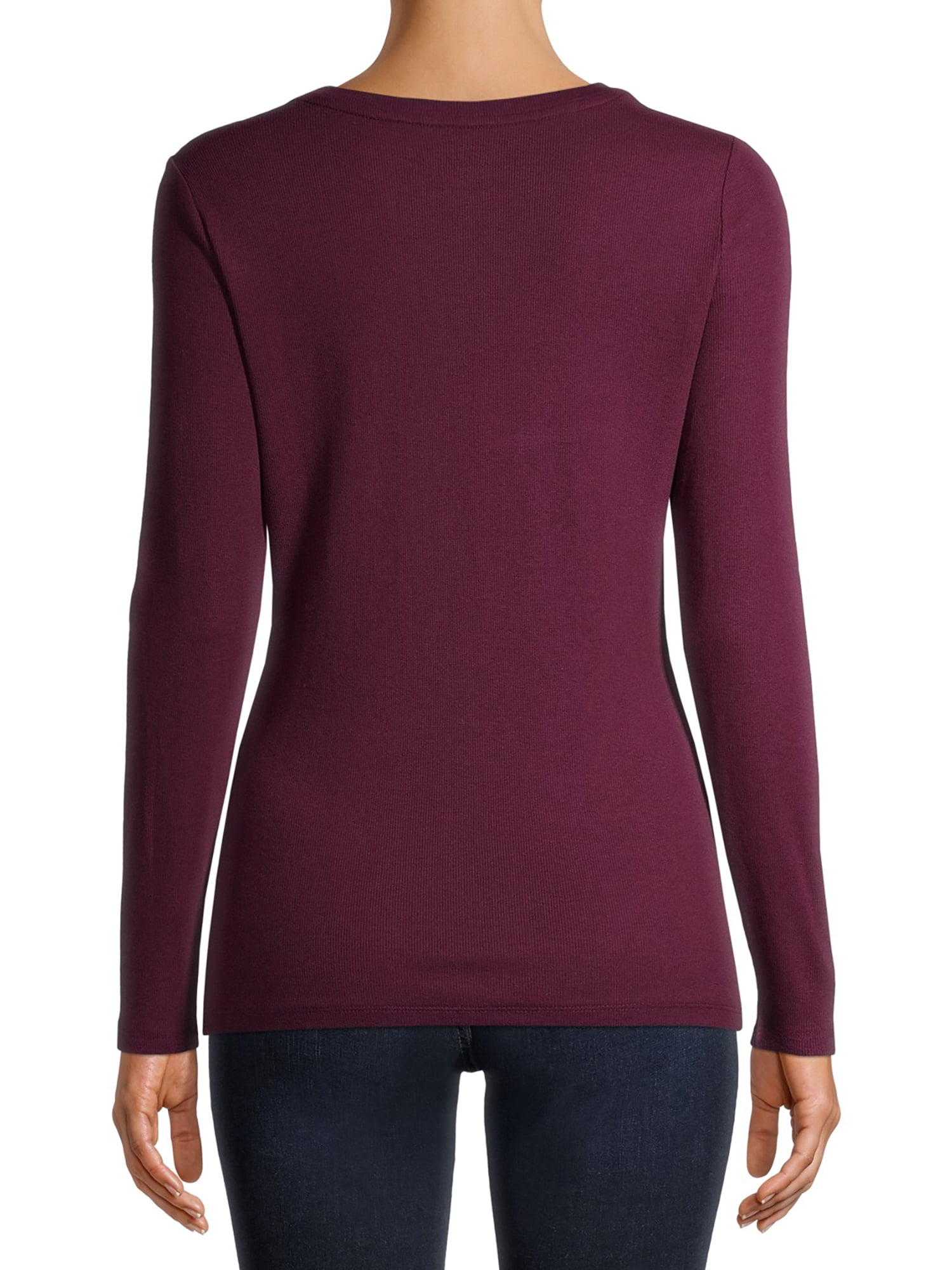 Time and Tru Women's Long Sleeve Rib T-Shirt