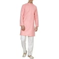 thumbnail image 1 of Royal Men's Light Pink Super Luxury Linen Cotton Kurta Pyjama Set For Comfort Wear, 1 of 1