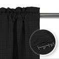 thumbnail image 2 of River Dream Waffle Kitchen Curtains Valance for Cafe 2 Panels, 36 Inch Short, 36"x36", Black, 2 of 5