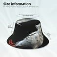 thumbnail image 3 of Kdxio Reflective Bucket Hat - White Red Cockatoo Print Bucket Hat for Men,Women, 3 of 6