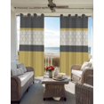 thumbnail image 4 of Yellow Morocco Blackout Curtains, Light Blocking Print Window Curtains, Geometric Grey Stripes Modern Thermal Insulated Window Drapes for Living Room Kitchen Cafe 2 Panels, 84"W x 63"L, 4 of 9