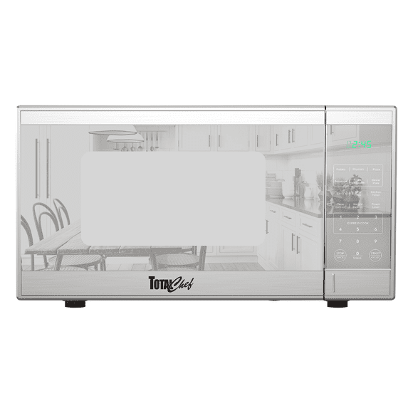 Total Chef Countertop Microwave Oven, 900W, 0.9 Cu Ft, Stainless Steel