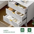 thumbnail image 5 of FANRAL Fluted Nightstand with Charging Station,Modern Bedside Table with Drawers,Wood End Table Small Dresser for Bedroom Living Room,White Night Stand, 5 of 7