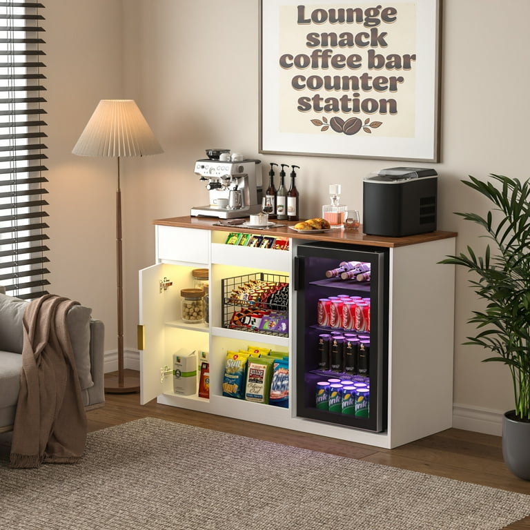 GDLF Snack Bar Cabinet with Fridge Space, Snack Organizer with