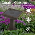 thumbnail image 3 of Sunnydaze Simply Square Freestanding Glass Fiber Reinforced Concrete Outdoor Bird Bath, Brown, 3 of 17