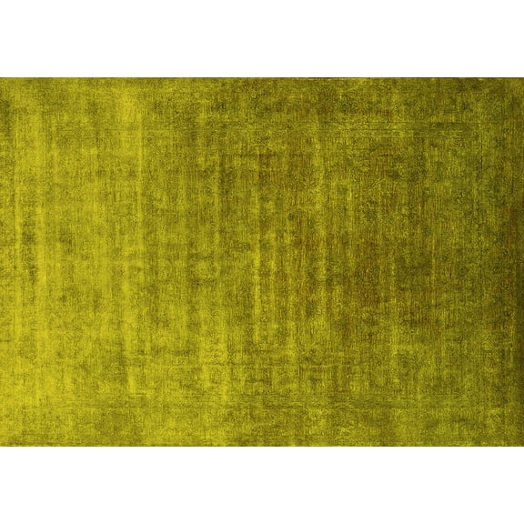 Ahgly Company Machine Washable Indoor Rectangle Persian Yellow Bohemian Area Rugs, 5' x 7'