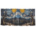 thumbnail image 7 of Yayeee Kitchen Curtains Tier Set of 2 Light Filtering 57"x24" Over Sink Window Panels, Swirling Starry Sky, 7 of 7