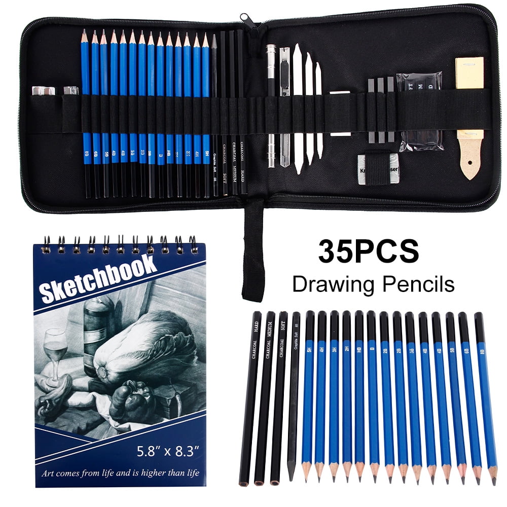 Willstar Professional 35pcs Sketching Drawing Pencils Set Art Pencil