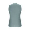 thumbnail image 7 of Qiopertar Women's Casual Sleeveless Round Neck Blouse Solid Color Tops Basic Comfy Streetwear Fashion T-Shirt, Light Blue XS, 7 of 7
