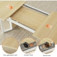 thumbnail image 5 of 63" Extendable Kitchen Table Set for 4-8 People, 5-Piece Large Dining Table Set With 4 Chairs, Mid-Century Modern Dining Room Table, Space Saving, Natural & White, 5 of 9