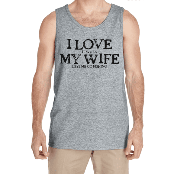Fathers Day Gifts Dad Husband Fishing Funny Mens Tank Tops Graphic Tees Sleeveless Shirts Men