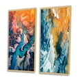 thumbnail image 3 of Designart "Majestic Aerial View Arctic Rivers and Icebergs V" Glacier Framed Wall Art Set Of 2 - Country Blue Frame Gallery Set For Office Decor, 3 of 6