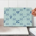 thumbnail image 2 of Vintage Blue Cutting Board, Symbolic Dutch Cultures with Clogs Canal Houses and Tulips, Decorative Tempered Glass Cutting and Serving Board, Small Size, Violet Blue and White, by Ambesonne, 2 of 5