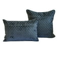 thumbnail image 5 of The HomeCentric Decorative Pillow Covers Navy Blue Pack of 2, 12"x22" (30x55 cm) Lumbar Pillow Cover, Velvet Lattice, Textured, Velvet, Geometric Oblong Cushion Covers, Geometric Modern - Marvel Navy, 5 of 5