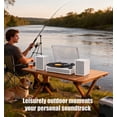 thumbnail image 3 of TANLANIN White Bluetooth Record Player with External Speakers, 3-Speed, 3 of 13