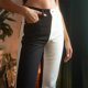 thumbnail image 4 of Pantalones rectos de dos tonos, pantalones casuales de cintura alta, pantalones ajustados para mujer, pantalones ajustados de cintura alta, materiales ecológicos, 4 of 7