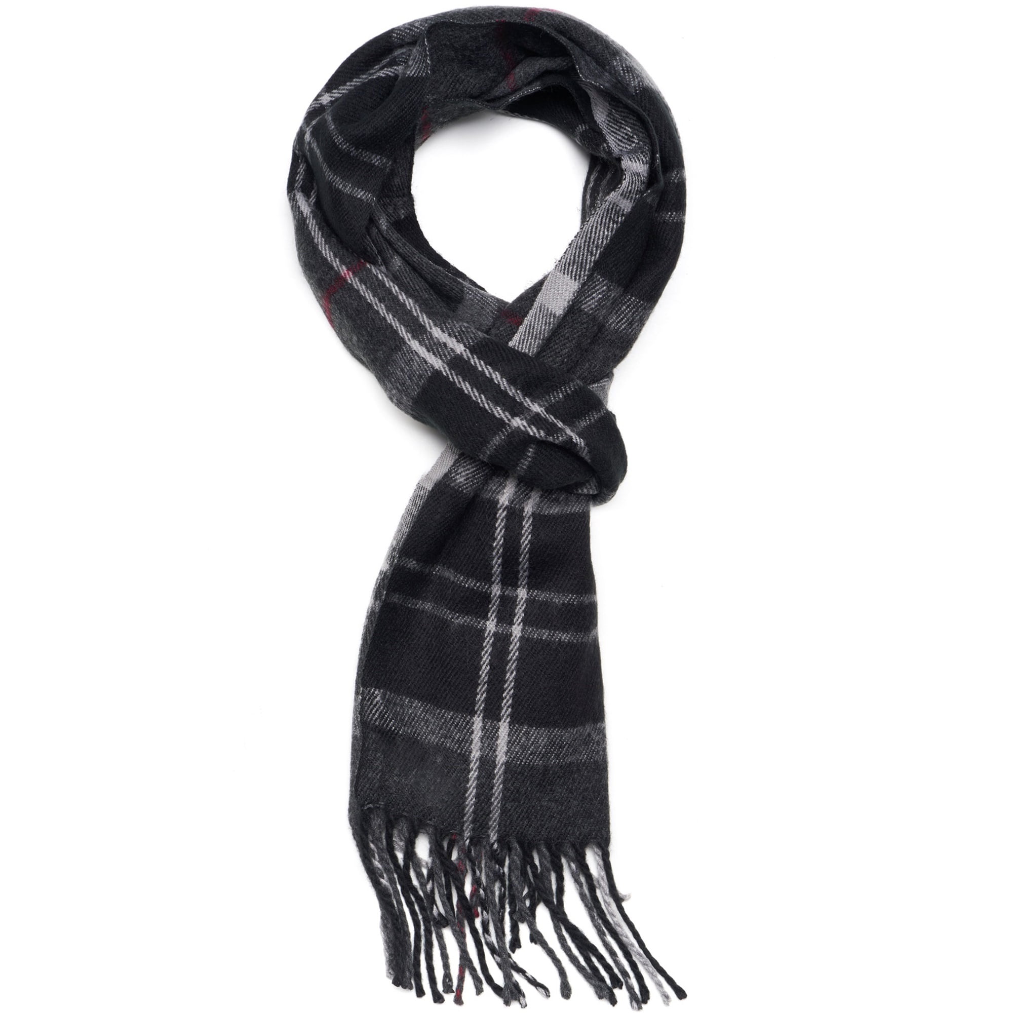 Gentleman's Black and White Stripe Wool Scarf Men's Traditional Cashmere Scarves Genuine Italian Wool Scarf