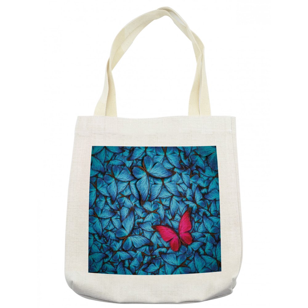 Butterflies Tote Bag, Colorful Butterflies Tropical Bugs Lepidoptera