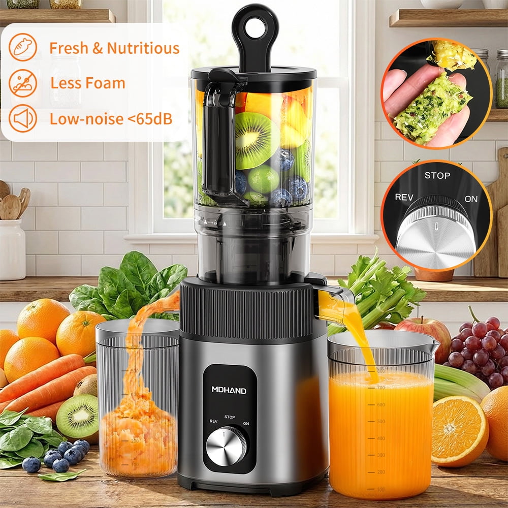 Cold Press Juicer, Kepeak Masticating Juicer with Wide Feed Chute, 200w Slow Juicer Machines