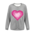 thumbnail image 4 of Hxlamzoo Womens Valentines Sweatshirt Love Heart Printed Graphic Ribbed Crewneck Pullover Casual Long Sleeve Tops, 4 of 4
