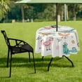 thumbnail image 7 of Coolnut 60" Easter Bunny Eggs Outdoor Round Tablecloth, Waterproof Stain-Resistant Non-Slip Circular Tablecloth with Umbrella Hole and Zipper for Tabletop Backyard Party BBQ Decor, 7 of 7