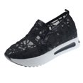 thumbnail image 3 of YOUYEDIAN Loafers for Women Fashion Lace Deco Mesh Versatile Sequin Embroidered Platform Flats Casual Round Toe Slip On Comfy Breathable Walking Shoes, 3 of 5