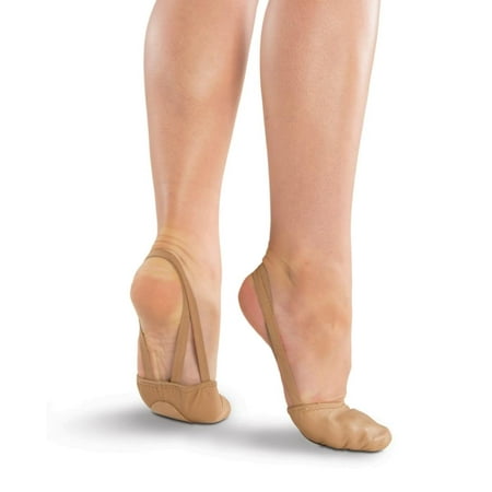 Danshuz Girls Tan Half Body Foot Sole Soft Leather Upper Ballet Shoes M