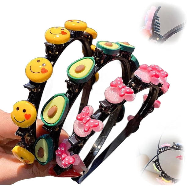 Horquilla para el pelo con diseño de princesa dulce, horquilla para el pelo con diseño de princesa dulce para niña, tocado con horquilla para el pelo, diadema de plástico con trenza de doble capa y pi