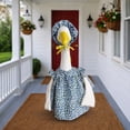 thumbnail image 2 of AZXY Spring Floral Porch Goose Outfit - Blue Country Dress with Matching Bonnet for 23" Lawn Goose Statue, Perfect for Spring & Outdoor Yard Decor, 2 of 6