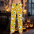 thumbnail image 2 of SJLDQY Mens Halloween Pajamas Pants Wide Leg Pjs Trousers for Men Hallowmas Pumpkin Ghost Elastic Waist Homewear Loungewear With Pocket, 2 of 6