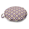 thumbnail image 1 of Abstract Round Floor Cushion with Handle, Repetitive Retro Geometric Triangles Mosaic Cube Pattern, Decorative Pillow for Living Room & Dorms, 18" Round, Blue Violet Pale Camel, by Ambesonne, 1 of 4