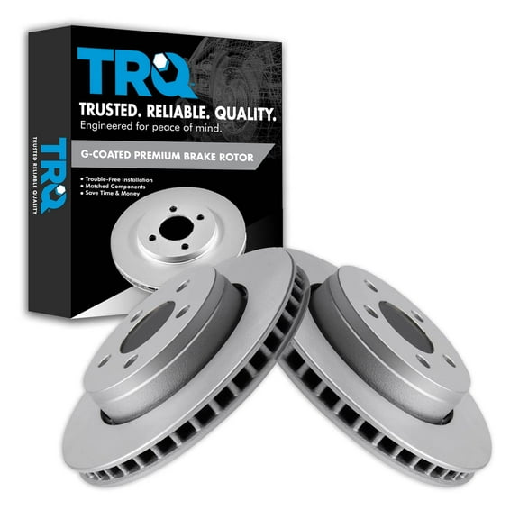 TRQ Front Brake Rotors Set Vented Premium G-Coated Fits Select 2007-2011 Dodge Nitro 2008-2012 Jeep Liberty