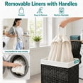 thumbnail image 7 of 23.8 Gal (90L) Laundry Hamper Laundry Basket with Lid and Handles Wicker hamper Foldable Removable Liner Bag Black, 7 of 7
