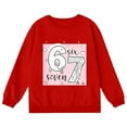 thumbnail image 3 of Kids Hoodies Sweatshirts 6 7 Six Seven Letter Hoodies Sweatshirts Comfortable Kids Unisex “67” Graphic Crewneck Sweatshirt (No Hood) Red 100(2-3 Years), 3 of 8