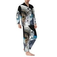 thumbnail image 2 of Disketp Cat Astronaut Mens Pajama Set, Soft Warm Long Sleeve Sleepwear, Cozy Button-Down Pjs for Men-X-Large, 2 of 7