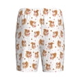 thumbnail image 2 of Lsque Squirrel And Rose Mens Sleep Pajama Shorts,Short Pajama Pants, Cotton Ultra-Soft Knit-Medium, 2 of 9