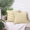 thumbnail image 6 of REGALWOVEN 2 Pcs Cotton Linen Decorative Throw Pillow Cover with Tassel Trim Beige1 18 X 18 Inch, 6 of 6