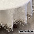 thumbnail image 3 of Lace edge tablecloth Lace tablecloth for wedding party Family kitchen living room-ash, 3 of 5