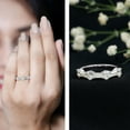 thumbnail image 3 of Rosec Jewels Moissanite Half Eternity Ring for Women - D Color VS1 Clarity, 925 Sterling Silver, US 4.00, 3 of 8