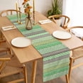thumbnail image 3 of Sage Green Grey Boho Table Runner - 90 Inch Long, Kitchen Dining Table Runner Dresser Scarves, Vintage Ethnic Tribe Abstract Art Farmhouse Decor for Coffee Tables Wedding Party Banquet, 3 of 8
