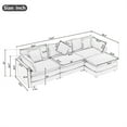 thumbnail image 3 of 112.2" Overized Sectional Sofa with Removable Ottoman, L-Shaped 4-Seater Cloud Couch with 5 Pillows, Chenille Upholstered Sleeper Sofa for Living Room, 3 of 7