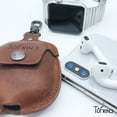 thumbnail image 5 of AirPod 1, 2 Leather Case with Keychain and Button Lock Compatible with Apple Airpods 1, 2 Made with Genuine Horse Cow Leather - Legacy Snap (Brown), 5 of 6