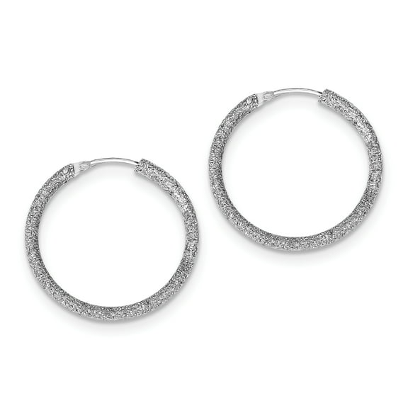 Primal Silver Sterling Silver Rhodium-plated Laser Cut Endless Hoop Earrings
