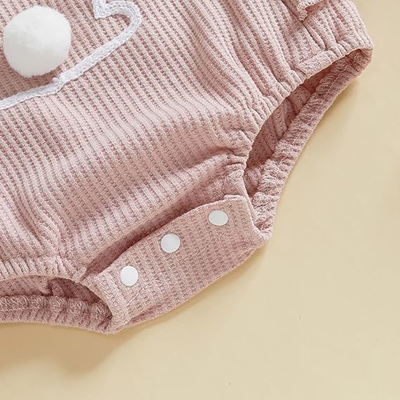 My First Easter Baby Girl Outfit Easter Baby Girl Outfit Fly Sleeve Embroidery Romper Bunny Tail Bodysuit Easter Set Baby Easter Outfit Pink 12 Months-18 Months