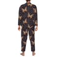 thumbnail image 7 of Salouo Butterfly1 Print Button-Front Long Sleeve Pajama Set for Men, Soft 2Pjs Men's Long Sleeve Sleepwear -Small, 7 of 7