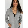 thumbnail image 2 of Stone Wash Oversized Zip Up Hoodie - Casual Grey Full-Zip Jacket, 2 of 4