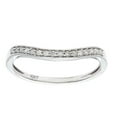 thumbnail image 3 of 10k White Gold Curved Diamond Wedding Band Guard (1/8 cttw, I-J Color, I2-I3 Clarity), 3 of 5