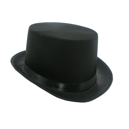 High Quality Tuxedo Formal Victorian Black Satin Silk Top Hat Costume