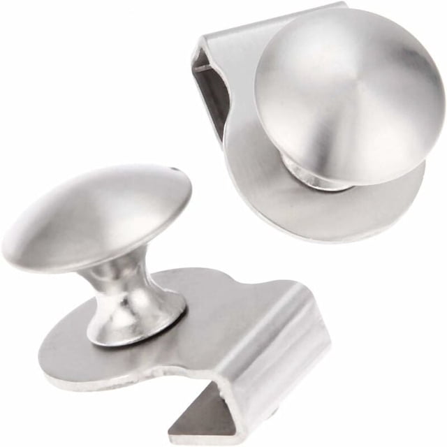 Stainless Steel Glass Door Handle / Clip / Glass Clip 5-8mm Showcase Furniture Cabinet Drawer Handle, No Drilling, 2